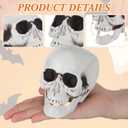 Amosfun 6PCS Halloween Skeletons Plastic Realistic Human Skull Head Bone Model Ghost House Props Halloween Party Supplies