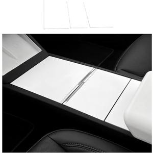 Center Console Wrap Carbon White for Tesla Refresh Model 3 2024-2026 and Model Y Juniper 2025-2026,Console Cover for Tesla Interior Decor Accessories White