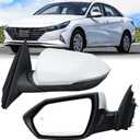 Driver Side Mirror Compatible with 2021-2025 Hyundai Elantra w/Blind Spot Detection Heated Manual Folding Power Glass Turn Signal Rear View Mirror Replace 87610AA170 White 8 Pins USA Built