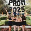2 x Prom 2025 Balloons Black 16 Inch Prom 2025 Party Graduation Banner Decorations for 2025 Prom Night Graduation Party Decorations