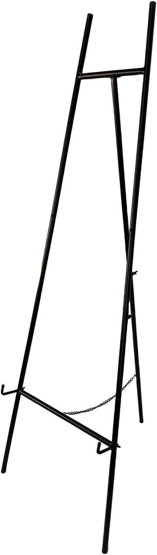 Metal Easel Stand with Chain Support for Mirror, Iron Floor Easels for Display Wedding Sign, 58 Inch Adjustable Arts & Crafts Easels(Black)
