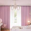 Windows Pink Blackout Curtains 45 inches Long 2 Panels Set Grommet Blackout Drapes Energy Saving Noise Reducing Thermal Insulated for Bedroom Living Room Nursery (42"W x 45"L (Pack of 2))