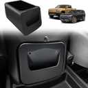 BestEvMod [Lockable Camp Speaker Drawer Organizer Tray Compatible with 2022-2025 2026 Rivian R1T R1S Storage Tray Box ABS w/Vegan Leather Liners Adjustable Dividers Lockable on Car Screen