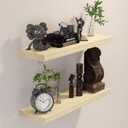 BGMG Wood Floating Shelves 24 inch, Wide Rustic Wooden Wall Shelves for Bathroom Living Room Bedroom Kitchen Farmhouse Set of 2-24x 6.7 x1.25 inch- DIY-Unfinished