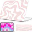 B BELK for MacBook Neo Case 13 inch 2026 (A18 Pro, Model A3404), Anti-Scratch Protective Pattern Hard Shell Case, Trendy Laptop Cover with Keyboard Cover & Screen Protector, Blush Wave