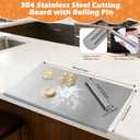 Stainless Steel Cutting Board with Lip 32 x 20 Inch 1.5MM Thickness