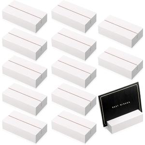 12 Pieces Wood Place Card Holders White Wooden Table Number Stands Name Card Holder for Wedding Party Events Table Numbers Name Tag Restaurant Menu Home Decoration 3 x 1.6 x 0.8 Inch