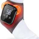 Cordless Foot and Ankle Massager for Pain Relief, Ankle Heating Pad with Massage, Foot Heating Pad with Massage, Heated Foot Brace Wrap, 3 Heat Levels, 3 Vibration Modes, Auto Shut-Off (Adjustable Size, Grey)