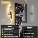 Battery Operated Wall Sconce Set of 2, 3000K-6000K LED Dimmable Battery Wall Sconces with Remote Control, USB Rechargeable 31.4 inch Black Wireless Wall Lights for Living Room, Bedroom, Staircases