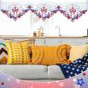 Embroidered 250 Anniversary Patriotic Kitchen Curtain Valance 58 x 14 Inch 4th of July 250 Years of Freedom Red White Blue Eagle Window Treatment Valance Curtain for Memorial Day