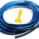 Car Interior Decorative Molding Door Panel Dashboard Gap Trim Strip 10ft (Chrome Blue)