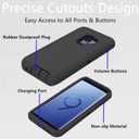 for Samsung Galaxy S9 Case, Heavy Duty Protective Case Dustproof Shockproof Drop Protection, 3 in 1 Rugged Cover for Samsung Galaxy S9 (Black, S9)