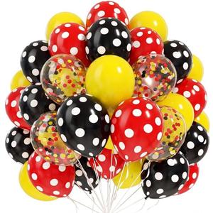 Mouse Color Balloons - 80Pcs 12 5 inch Mouse Color Polka Dot Latex Party Balloons with Confetti for Baby Shower Birthday Themed Kids' Cartoon Party Decorations Supplies
