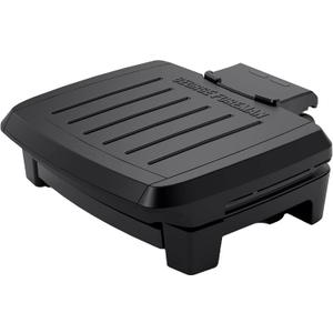 George Foreman Fully Submersible Grill, NEW Dishwasher Safe, Wash the Entire Grill, Easy-to-Clean Nonstick, Black/Grey (4-Serving)