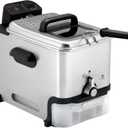 T-fal 3.5L Stainless Steel Deep Fryer with Basket, 1700W, Oil Filtration, Temp Control, Digital Timer, Dishwasher Safe Parts (3.5L & Oil Filtration)