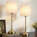 Rechargeable Table Lamp, 2-Pack, 8000mAh, Dimmable, Ambient Light, 2700K, Touch Control, Portable, LED, Wireless, Cordless, Battery Operated, Desk Lamp, Kitchen Lamp, Fabric Shade, for Dining Room