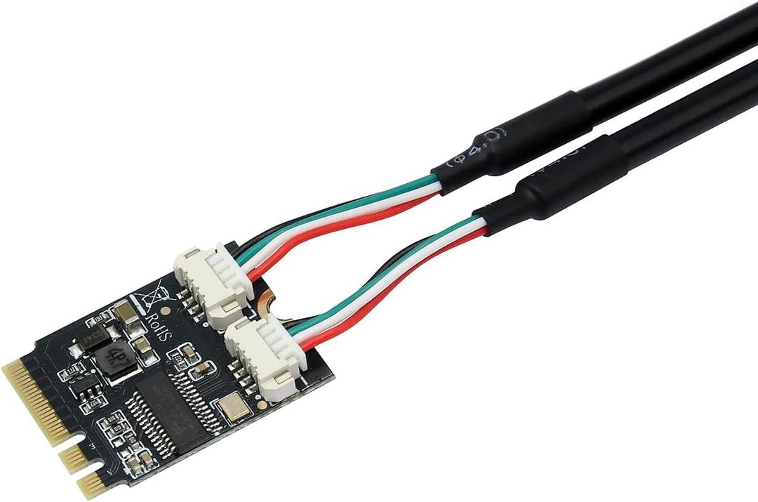 M.2 A+E Key to Double USB 2.0 Converter Cable Notebook External Separate 30cm
