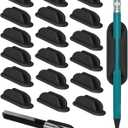 Tiizze Adhesive Pencil Holders for Desk Set of 20 - Silicone Pen Holder with Upgraded Acrylic Adhesive Pads - Flexible Desk Pencil Holder for Class Office Essentials Accessories, Teacher Supplies (Dark)
