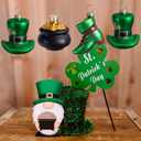 9 PCS St.Patrick's Day Glass Ornaments-Irish Tree Glass Blown Ornaments-St. Patrick Glasses Green Top Hat Hanging Ornaments-Irish Tree Ornament for Spring St.Patricks Day Ireland Party Decoration