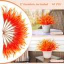 2 x Artificial Fake Plants Flowers for Outdoors Fall Decor, 12 Bundles Fall Leaves Faux Lavender Flowers for Autumn Decoration, Fake Shrubs UV Resistant Planter No Fade for Garden Porch Balcony(Orange)