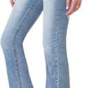 WallFlower Luscious Curvy Bootcut Jeans for Women, Mid-Rise Insta Stretch Denim, Size-Inclusive Juniors Jeans (Blue)