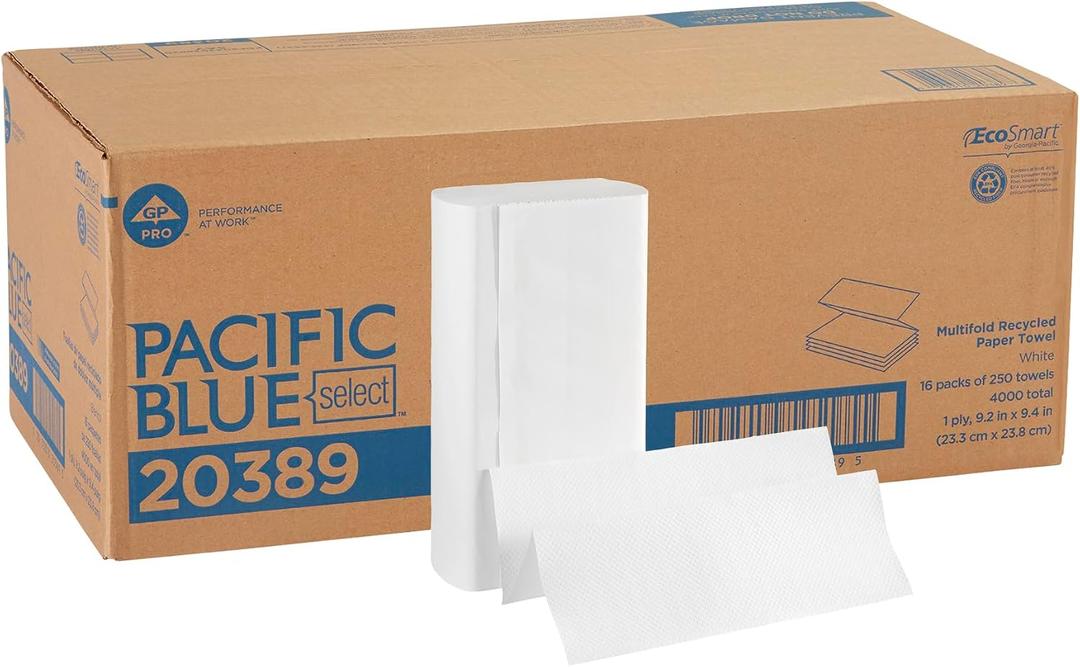 Georgia-Pacific Pacific Blue Select Multifold Paper Towels by GP PRO (Georgia-Pacific), 20389, 250 Paper Towels Per Pack, 16 Packs Per Case, 250 Count