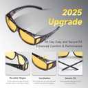 Night Driving Glasses Night Vision Glasses Fit Over Glasses Polarized Anti-Glare UV400 Gift for Men Women (Night Vision (Yellow Lens / Matte Beige Tortoise Frame))