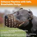 Mayerzon Pitbull Muzzle for Large Medium Sized Dogs to Prevent Biting Scavenging, Basket Muzzle for Rottweiler Staffordshire Terrier in Grooming Training, Allow to Pant Drink, Lightweight and Sturdy L