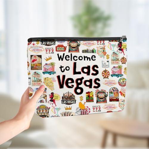 Las Vegas Lover Cosmetic Bag for Women Makeup Bag for Girls Trip Weekend Gifts Las Vegas Travel Souvenirs MothersDay Christmas Birthday Gifts for Women Mom Niece
