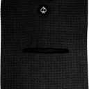 Pins & Aces Magnetic Premium Tour Towel - Lightweight and Absorbant Microfiber - Rubberized Magnet for Golf Carts or Golf Clubs - Won't Damage Clubs. 39" L x 15" W Golfing Gear (Black)