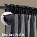 MIULEE Black Sheer Curtains 96 Inches Long, 4 Panels Set, Light Filtering Halloween Rod Pocket Voile Drapes for Living Room and Bedroom, Airy Soft Fabric Window Treatments, 42 x 96 Inches