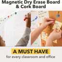 White Board and Cork Board Combo (36x48) Vision Board for 2026 - Half Bulletin Corkboard with Dry Erase Whiteboard Combination for Office or Home, Memo Board