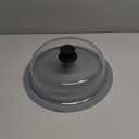 2 in 1, Glass Microwave Splatter Cover for Food & Microwave Place Mat, Plate Splatter Guard Lid with Easy Grip Silicone Handle Knob, Borosilicate Glass with Vent Hole, Food Grade, No Plastic, 10in