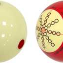 Pool Cue Ball 2-1/4" Standard Size Billiard Cue Ball Replacement for Training (Red Dots&Red)