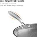 COOKER KING 9.5" Round Griddle Pan, 3-Ply Hybrid Stainless Steel Crepe Pan with Stay-Cool Handle, Non Stick & Non Toxic for Pancake, Eggs, All Stovetop & Induction Compatible, Oven & Dishwasher Safe