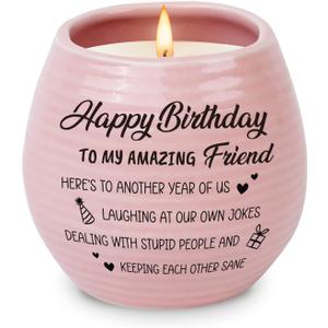 Happy Birthday Gifts for Women - Funny Best Friend Friendship Birthday Gifts for Women Bestie BFF Coworker Classmate - 10oz Lavender Scented Soy Wax Candle