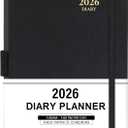 2026 Appointment Book & Planner - January 2026 - December 2026, Daily Hourly Planner, 5.75" X 8.25", 60-Minute Interval, Faux Soft Leather Cover, Premium Paper, Academic Calendar, Pen Holder, Inner Pocket (Black)