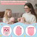 SEAPANHE Positive Crochet Cat Gift Set with Pendant Necklace, Heart Bookmarks & Encouragement Card  Portable Emotional Support Plush, Stress Relief Mini Toy for Women, Teens & Cat Lovers