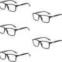 Viseng 5-Pack Reading Glasses Blue Light Blocking for Women Men Anti Glare Filter Lightweight Sports Style Eyeglasses (5-Pack Grey 1.0