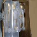 Yaomiao 400 Pcs Gold Silverware Set with Knives Spoons and Forks Portable Stainless Steel Flatware Reusable Utensils Dishwasher Safe Cutlery for Kitchen Restaurant Service