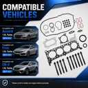 Steel Head Gasket Kit w/10 Bolts Fits L15B7 L15B9 1.5L Turbo | Compatible with Accord Civic CR-V, Replace HS55383 1225159B004 122516A0A01, Excellent sealing