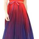 CHICWISH Women's Splendor of The Sunset Orange Violet Halter Neck Gradient Pleated Maxi Slip Chiffon Dress (X-Large-XX-Large, Purple-regular)