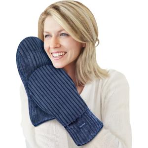 SuzziPad Heated Gloves for Discomfortable Hands, Warmers Glove to Soothing Fatigue, Hand Warmer for Men & Women, Microwave Moist Heating Pad, Heat Mittens Microwavable (Deep Blue)