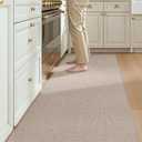 Color&Geometry Kitchen Rugs 2PCS-23x35+23x82 Non-Slip Rubber Backed,Greige