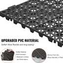 VEVOR Interlocking Tile 50PCS Black, Drainage Tiles 12" x 12" Splicing, Soft PVC Interlocking Drainage Floor Tiles, Non-Slip Drainage Holes for Restroom, Bathroom, Kitchen, Pool, Wet Areas