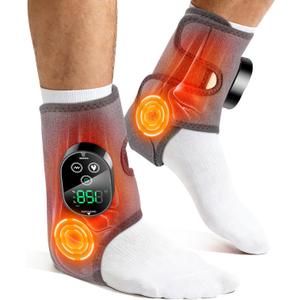 2PCS Cordless Ankle Massager for Pain Relief, Feet Massager, Foot Massager for Neuropathy, Ankle Heating Pad, Foot Heating Pad, Ankle Foot Massager, Grey