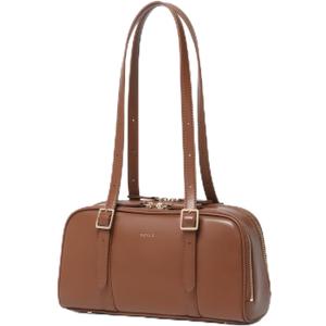 Keyli Swing Zip Shoulder Bag Fashion Purses for Women, Leather Shoulder Handbag Top-Handle Hobo Bags with Adjustable Strap (1.0-brown-double Zip)