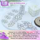 PEARLY JUN 11 Pcs Silver AB Rhinestone Applique Patches Pearl Rhinestone Patches Iron on Appliques for Dresses Hand Sewing Craft Projects DIY Wedding Clothes Shoes Hats Bags Embellishments