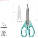 KitchenAid All Purpose Kitchen Shears with Protective Sheath Durable Stainless Steel Scissors, Dishwasher Safe, Soft Grip Comfort Handle, 8.72 Inch, Aqua Sky