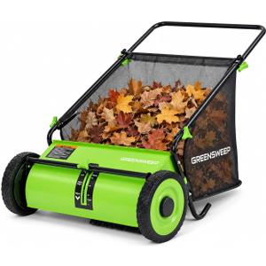 GreenSweep Pickup Pro XL V26 Garden Sweeper – Manual Push Lawn Sweeper for Leaves, Grass Clippings & Garden Debris – Adjustable Height Leaf Collector